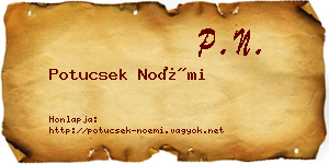 Potucsek Noémi névjegykártya